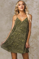 Brody Floral Lace Mini Dress Olive